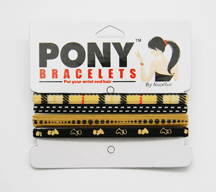 BLACK/TAN PLAID PONY BRACELETS